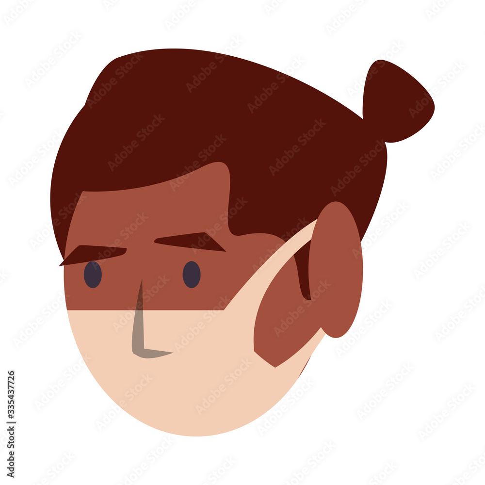 Obraz premium afro woman using face mask head character