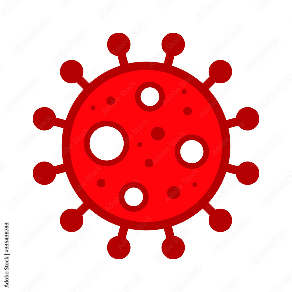 Fototapeta premium Wuhan Corona Virus, Covid-19, nCOV, MERS-CoV Novel Coronavirus Cell Stamp. Covid 19 Red Vector. Epidemic Warning Symbol or Sign, Risk Zone Sticker. Asian Respiratory Syndrome Disease.