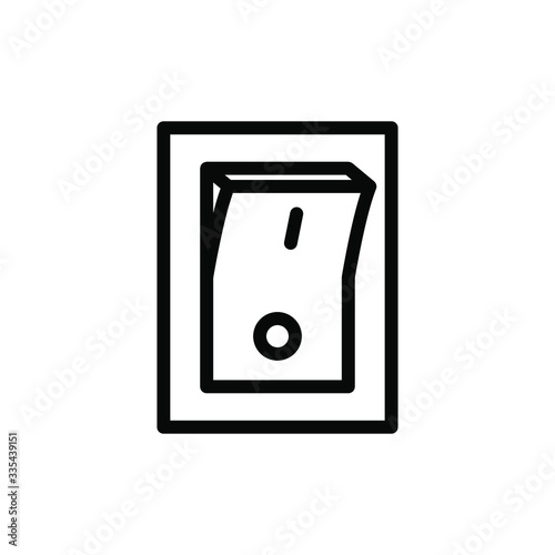Turn Off On Icon , Key Template Design Simple Concept Emblem Isolated Illustration , Electronic Tecnology Sample Control , Outline Solid Background White
