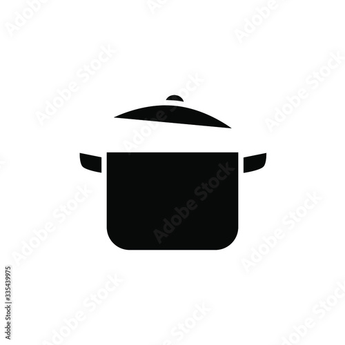 Pan Icon Template Logo Design , Simple Emblem Isolated Illusration Outline Solid Background White
