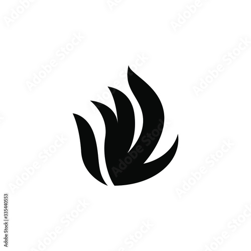Fire Icon Design, Template Logo Emblem Isolated Illustration , Outline Solid Background White Hot Danger 
