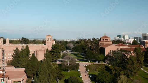 Aerial flight over the empty UCLA campus during the coronavirus pandemic photo