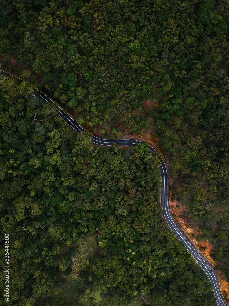 aerial view of road