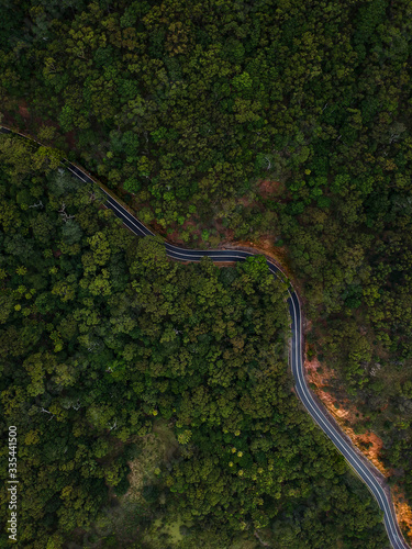 aerial view of road