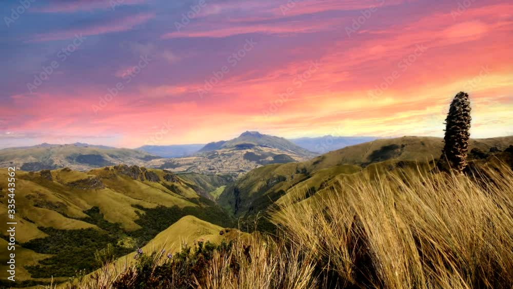 Volcán Imbabura en los andes del Ecuador