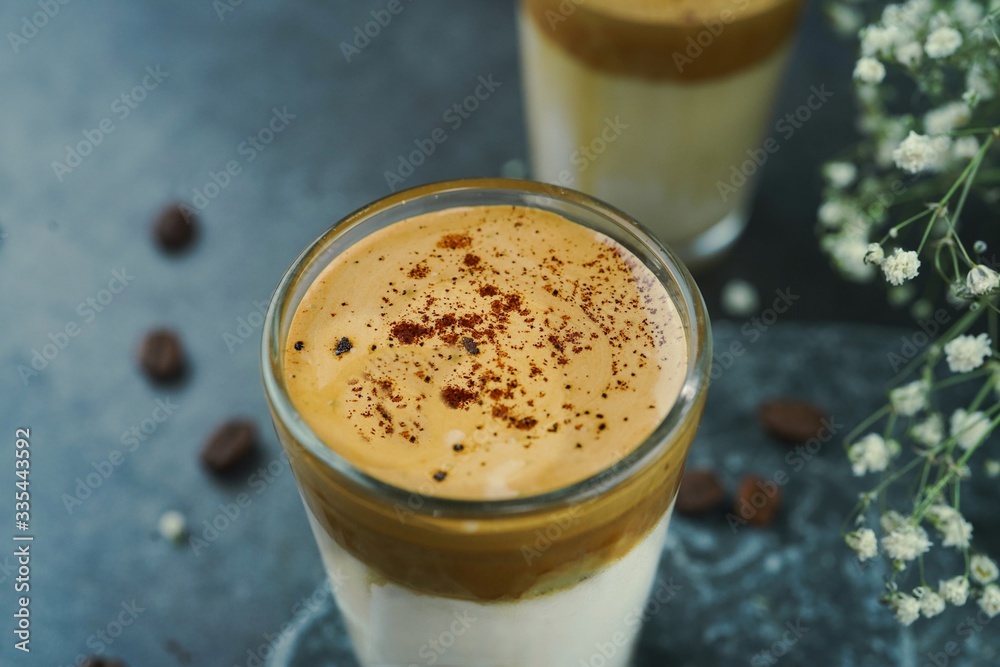 Dalgona Coffee, selective focus Dalgona Coffee, selective focus