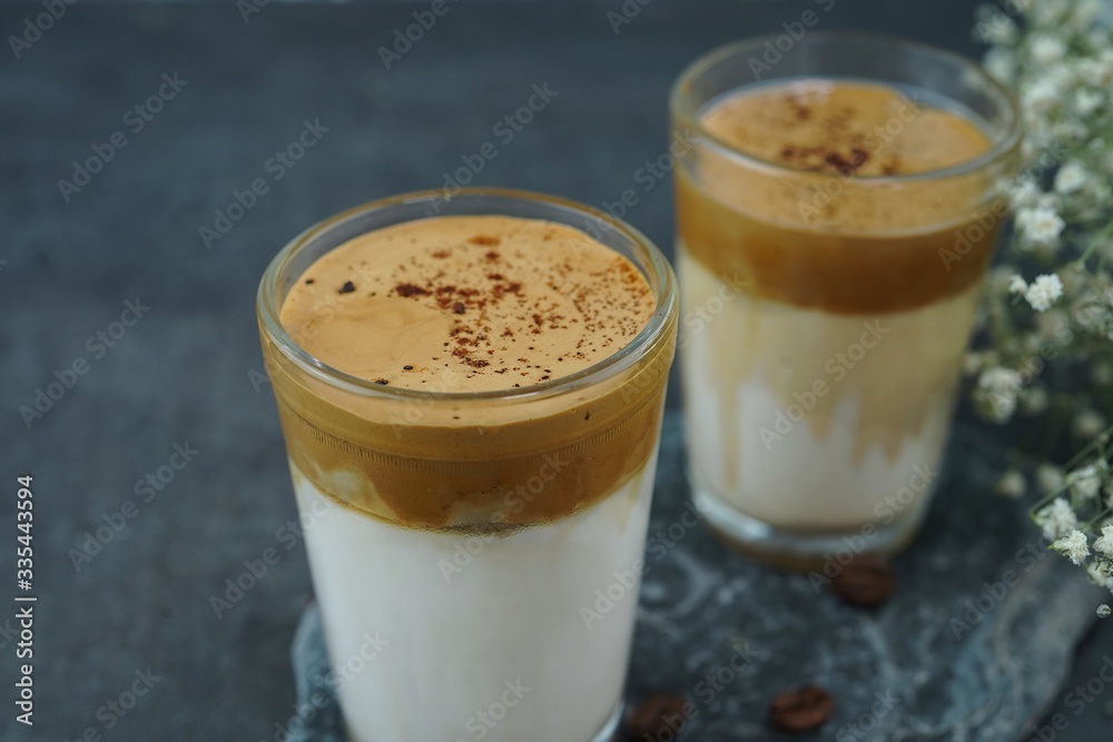 Dalgona Coffee, selective focus Dalgona Coffee, selective focus