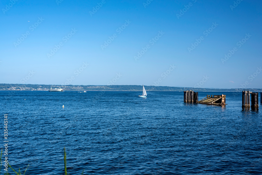Beautiful Puget Sound and a sailboat
