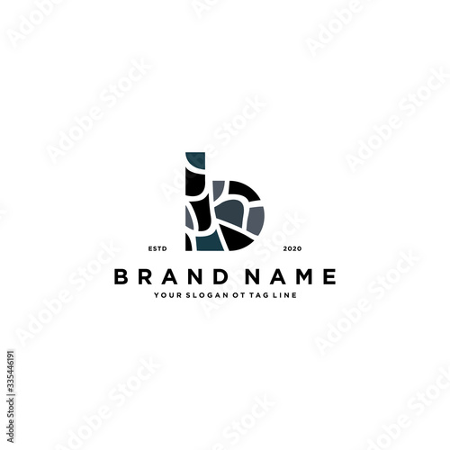 letter B and stone logo design vector