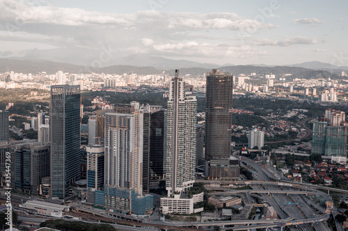 Top view of Kuala Lumpur at evening. Kuala Lumpur is the most beautiful urban place in Malaysia. © Amir
