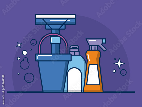 housekeeping tools and products icons