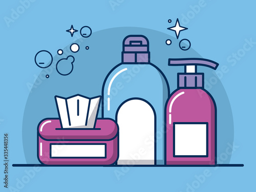 housekeeping tools and products icons