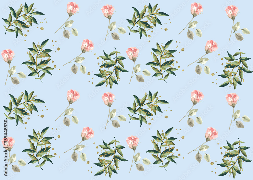 Seamless Pattern Floral Illustration Seamless Pattern Floral Illustration
