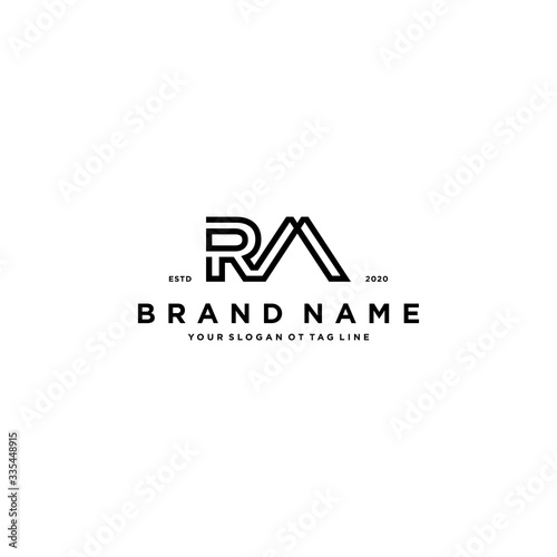 letter RA logo design vector
