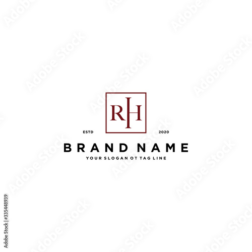 letter RH logo design vector