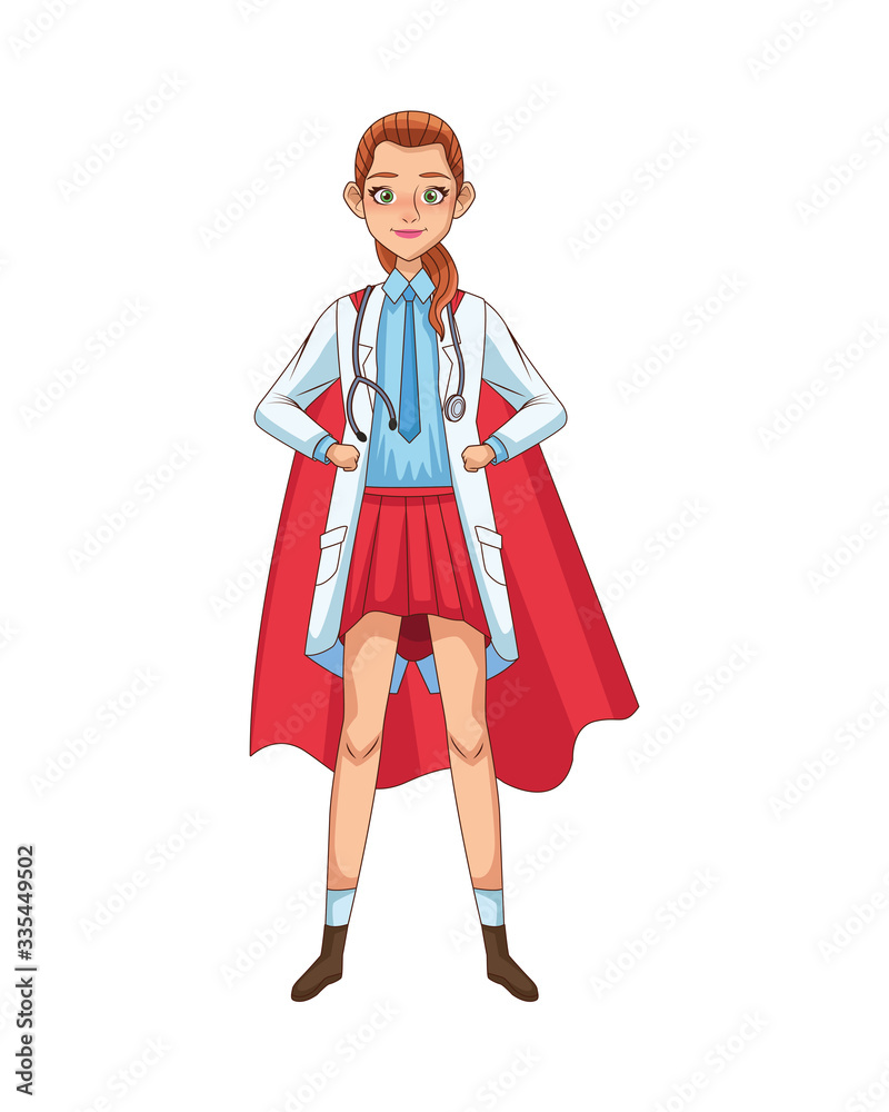 super female doctor with hero cloak vs covid19 super female doctor with hero cloak vs covid19