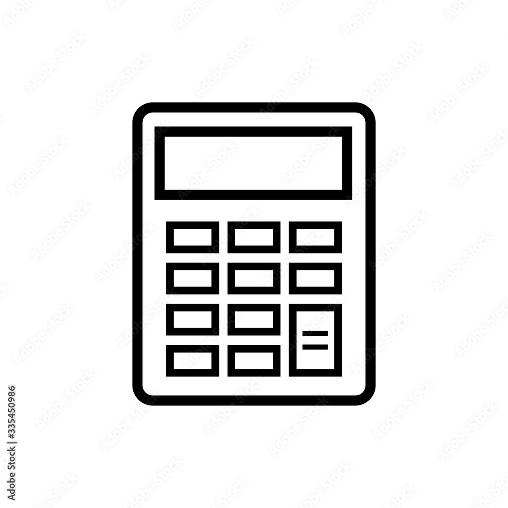 Calculator line icon illustration Calculator line icon illustration