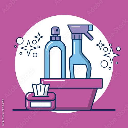 housekeeping tools and products icons
