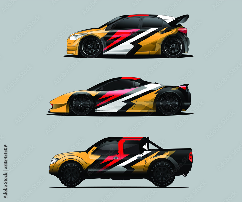 Car decal graphic wrap vector pack, abstract background Car decal graphic wrap vector pack, abstract background