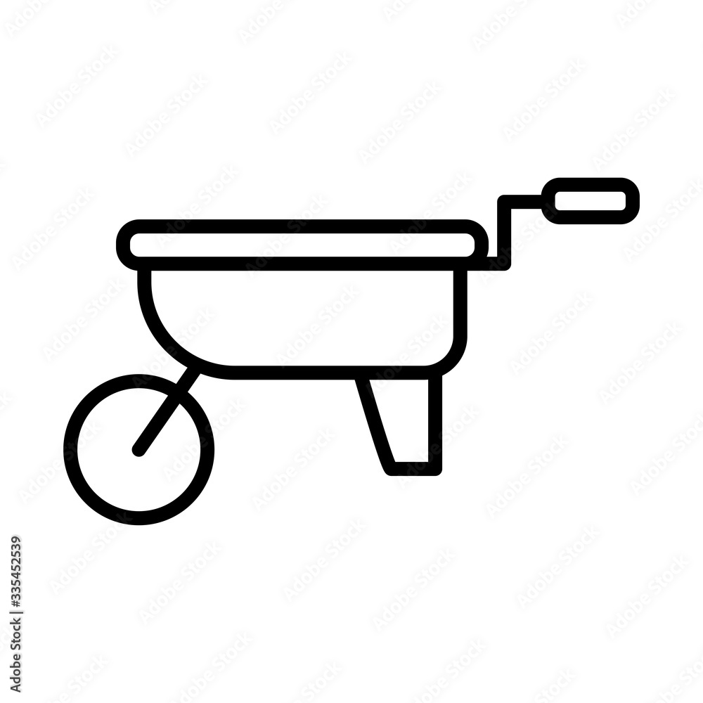 Wheelbarrow line icon Wheelbarrow line icon