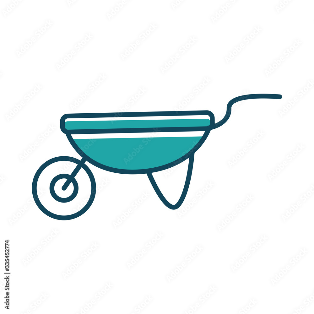 Wheelbarrow flat icon vector Wheelbarrow flat icon vector