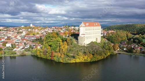 Scenic view of the medieval castle of Plumlov. City of Plumlov. Czech Republic photo