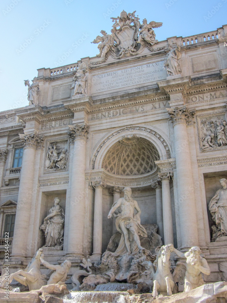 A shot of the Trevi Fountain in Rome