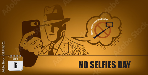 Postcard No Selfies Day
