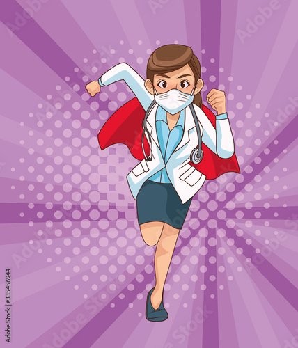 super female doctor runing character