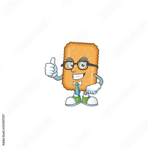 Cartoon character design of biscuit successful businessman