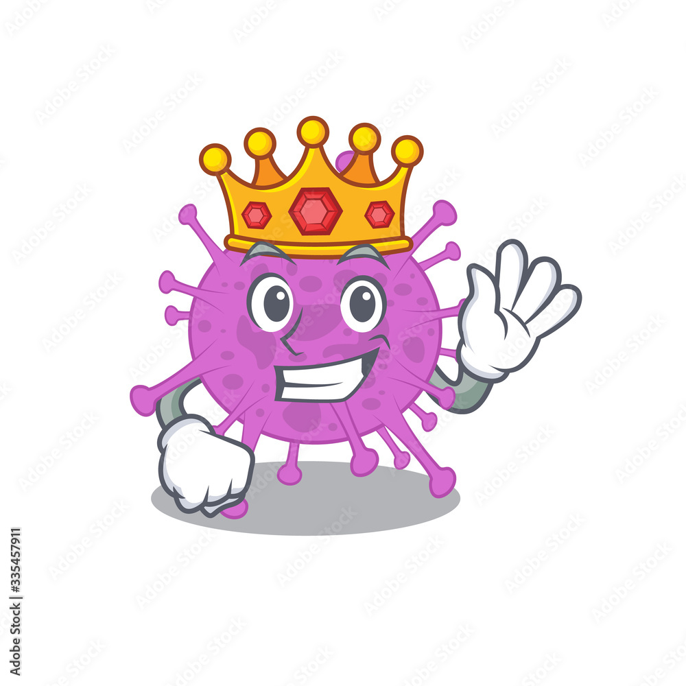 A Wise King of avian coronavirus mascot design style A Wise King of avian coronavirus mascot design style