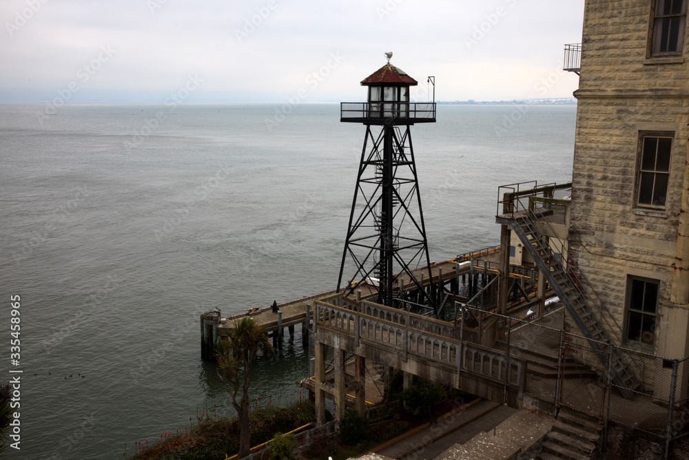 San Francisco, California / USA - August 25, 2015: Alcatraz penitentiary area, San Francisco, California, USA