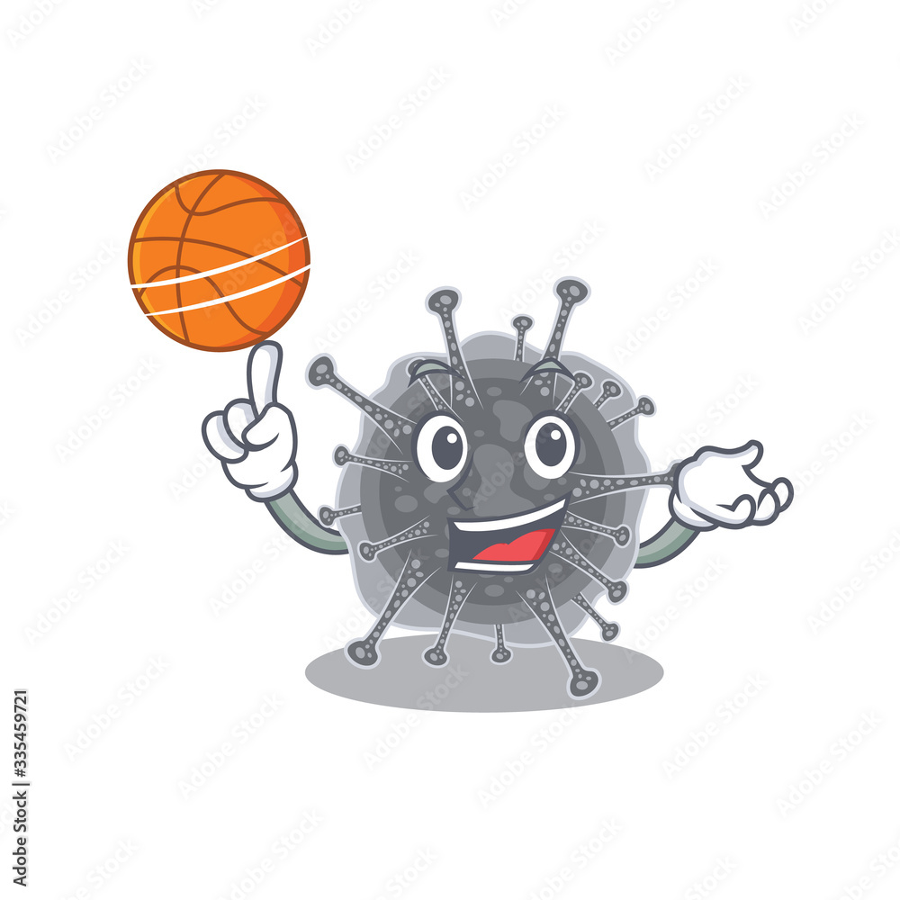 Fototapeta premium Gorgeous articulavirales mascot design style with basketball