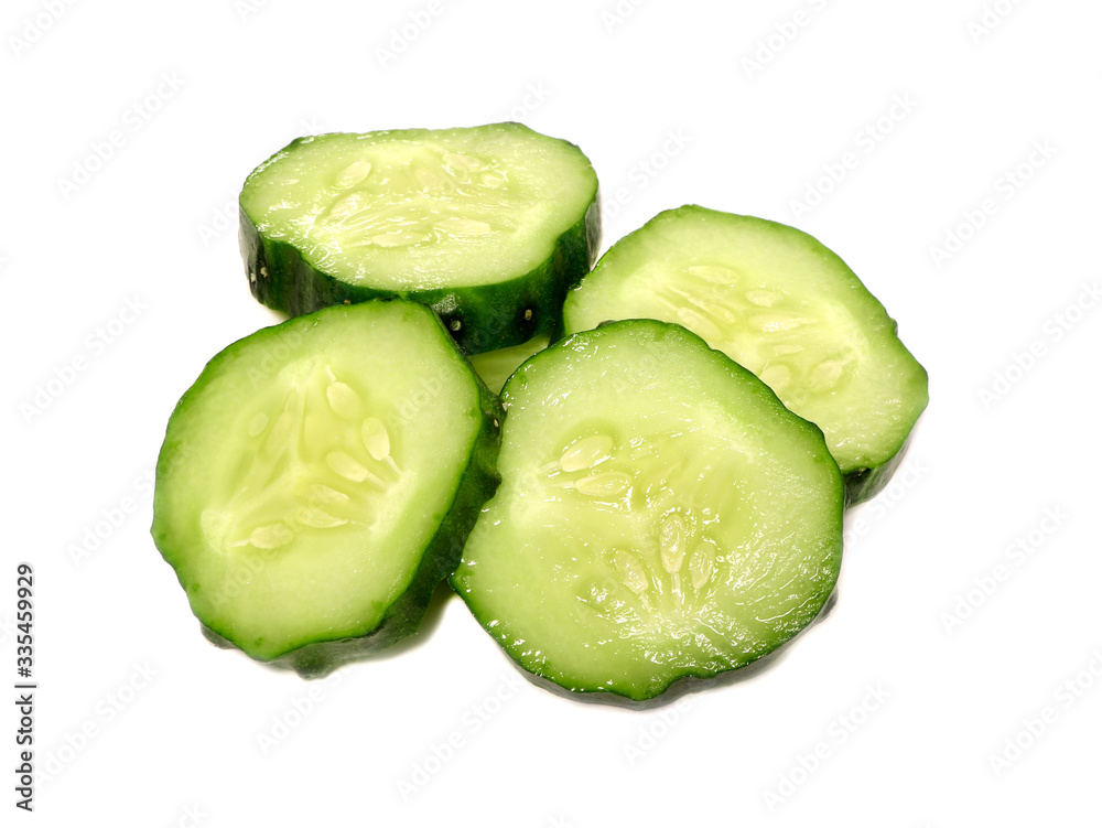 Fototapeta premium A cucumber isolated on a white background. Healthy food.
