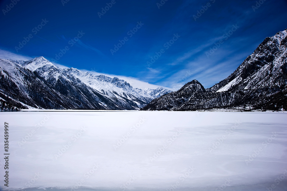 snow covered mountains in winter, Tibet