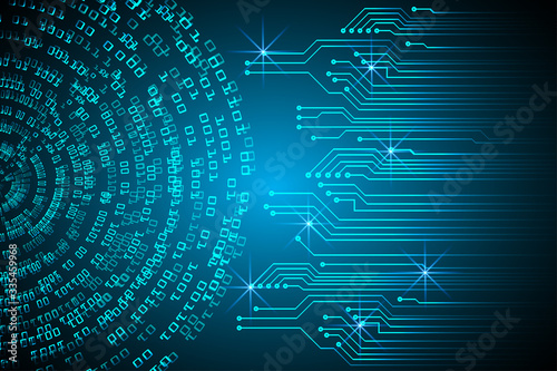 Blue cyber circuit future technology concept background