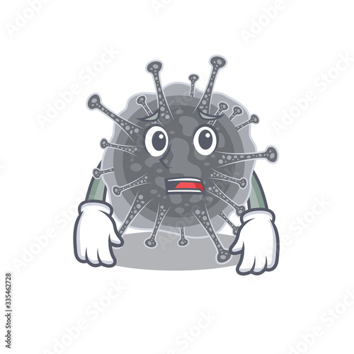 Cartoon design style of articulavirales showing worried face