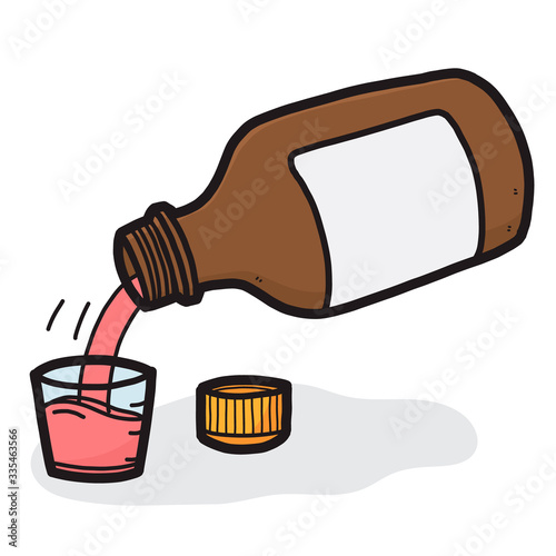 drug syrup/ cartoon vector and illustration, hand drawn style, isolated on white background.