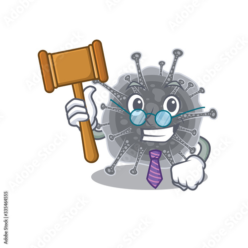 A humble judge of articulavirales cartoon character design wearing glasses