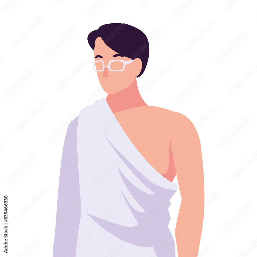man pilgrim hajj on white background man pilgrim hajj on white background