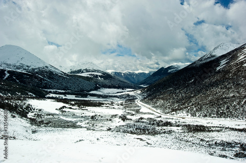 snow covered mountains