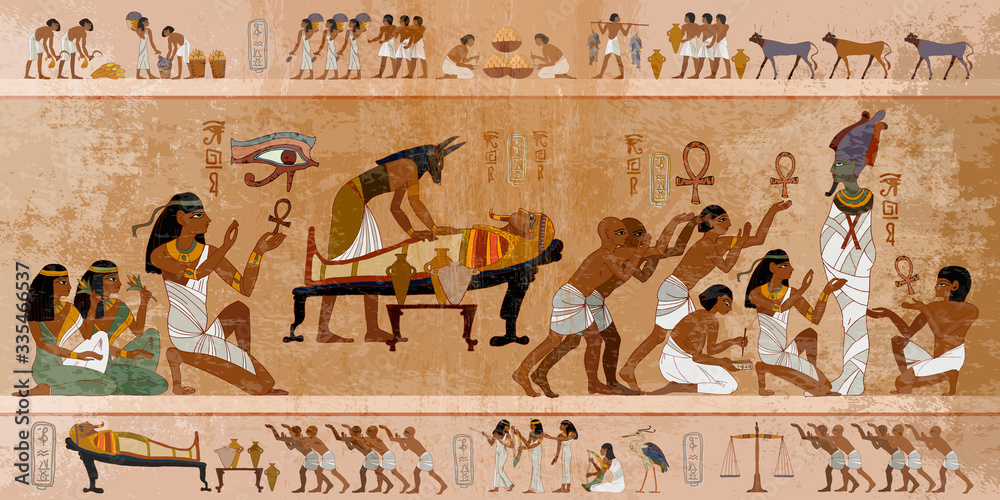 Ancient Egypt. Mummification process. Egyptian gods, mythology ...