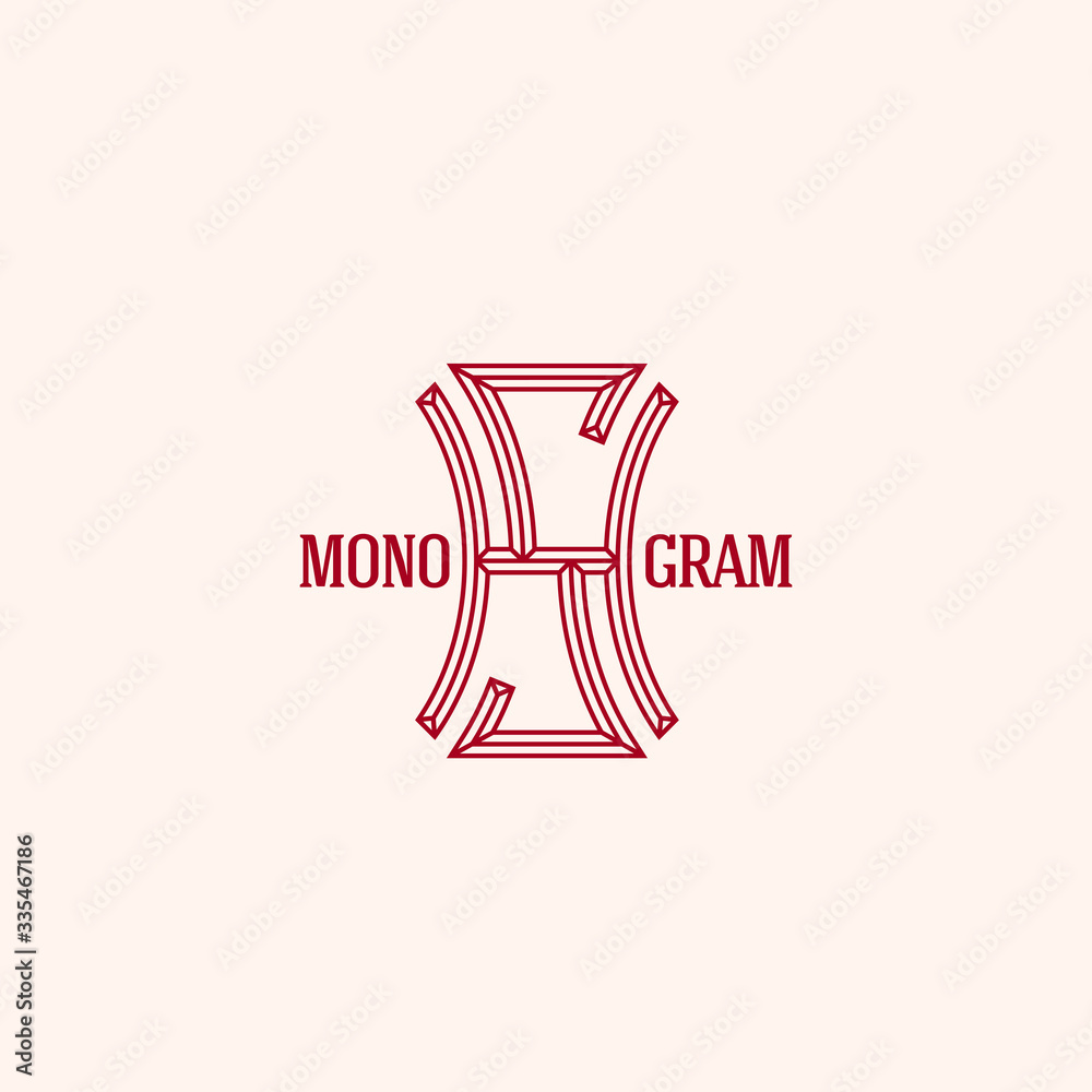 Geometric monogram SH