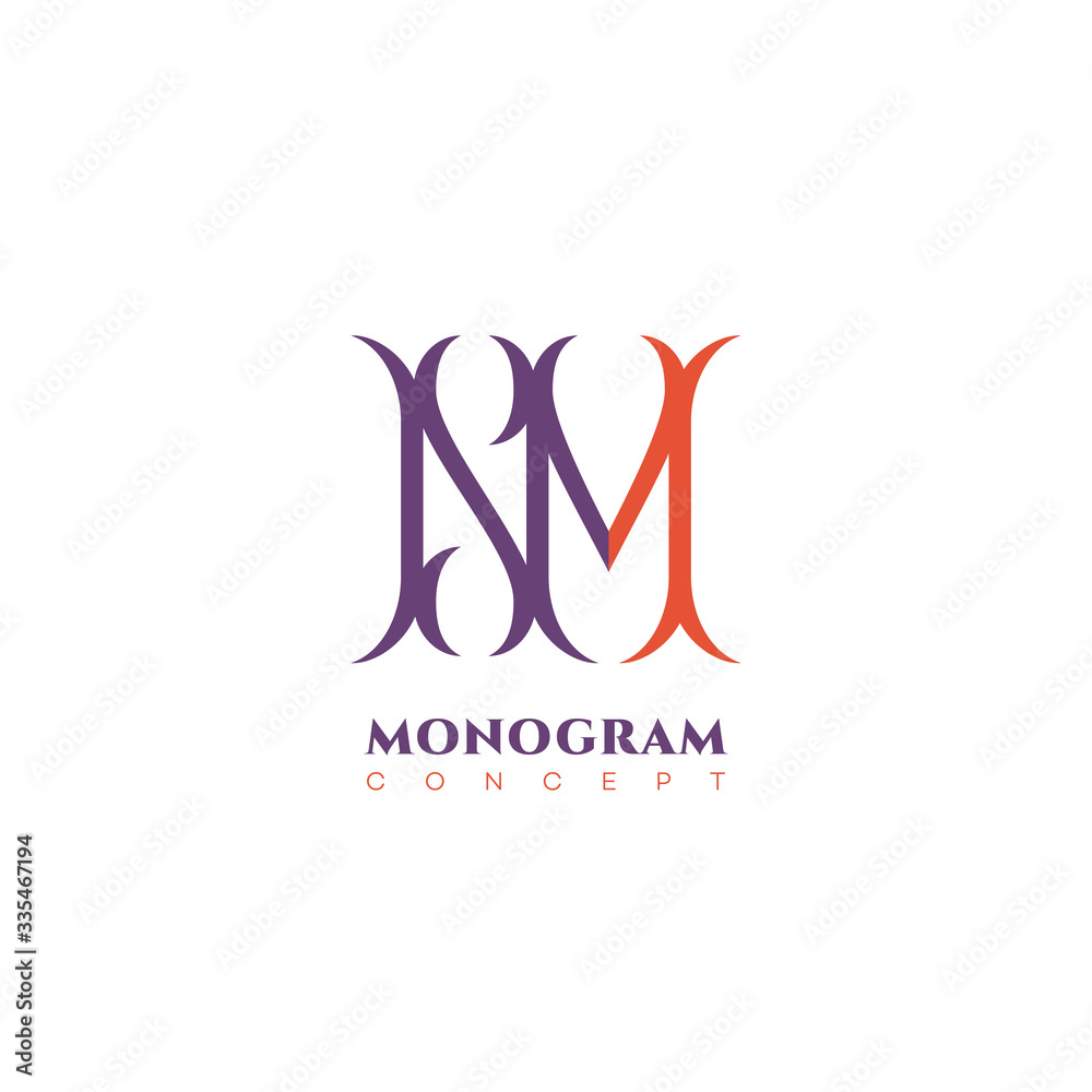 Luxury monogram NM Luxury monogram NM