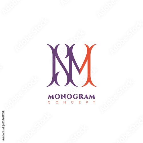 Luxury monogram NM