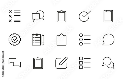 Simple set of survey modern thin line icons