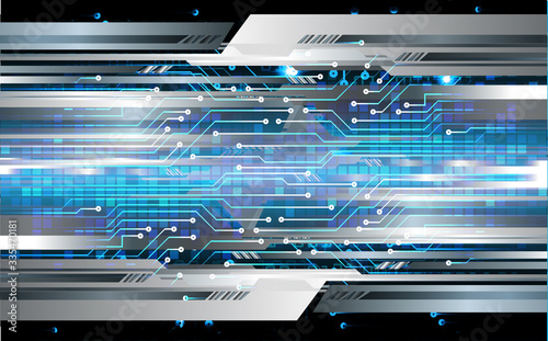 Blue cyber circuit future technology concept background
