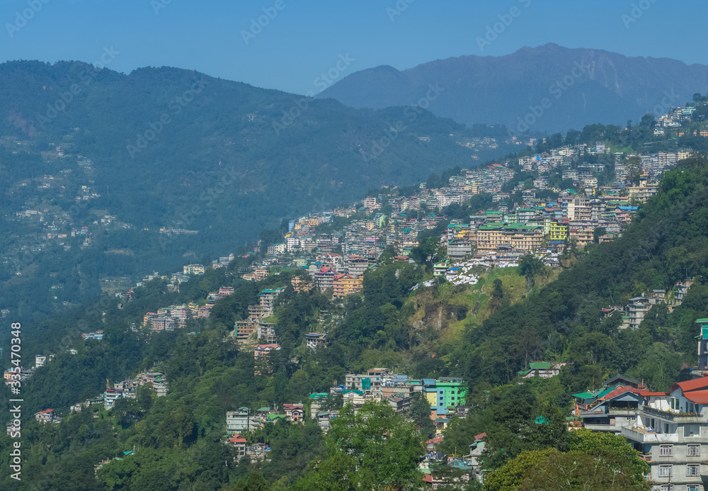 Himalayan view from the gangtok sikkim india