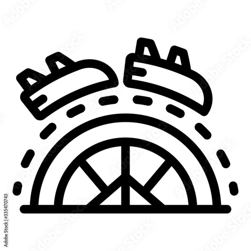 Park roller coaster icon. Outline park roller coaster vector icon for web design isolated on white background