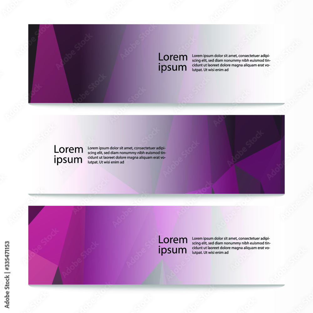 Fototapeta premium Vector abstract geometric design banner web template. Modern design background set. Vector illustration
